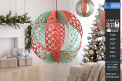 3D Christmas Ornament Paper Cut | Filigree Sphere Hanging Or Product Image 1