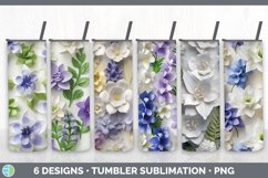 Bundle of six 3D Delphiniums Tumbler designs.