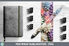 Gorgeous3D Paper Flowers Pen Wrap design.
