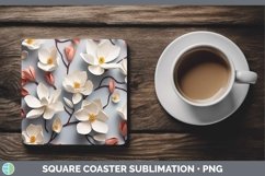 Gorgeous3D Paper Flowers Square Coaster design.