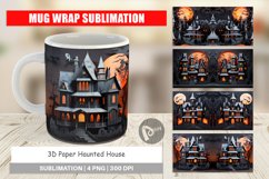 Mug Wrap Design 3D Paper Haunted House Product Image 1