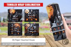 Tumbler Sublimation Wrap 3D Paper Haunted House Product Image 1