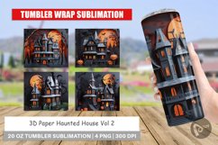Tumbler Sublimation Wrap 3D Paper Haunted House Product Image 1