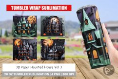 Tumbler Sublimation Wrap 3D Paper Haunted House Product Image 1