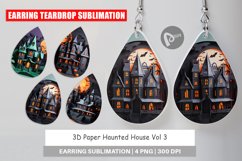 Earring Teardrop 3D Paper Haunted House Product Image 1