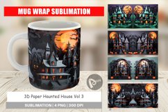 Mug Wrap Design 3D Paper Haunted House Product Image 1