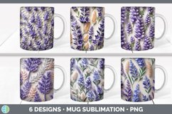 Bundle of six 3D Lavenders Mug Wrap designs.