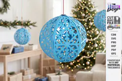 3D Paper Christmas Ornament Paper Cut | Filigree Papercraft Product Image 1
