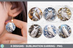 Bundle of six 3D Owls Round Earrings designs.