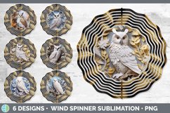 Bundle of six 3D Owls Wind Spinner designs.