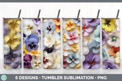 Bundle of six 3D Pansies Tumbler designs.