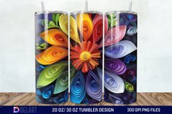 3D Paper Quilling Flower Multi Tumbler wrap Product Image 1