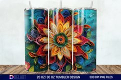 3D Paper Quilling Flower Multi Tumbler wrap Product Image 1