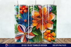 3D Paper Quilling Flower Multi Tumbler wrap Product Image 1
