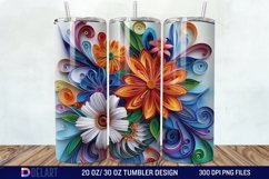 3D Paper Quilling Flower Multi Tumbler wrap Product Image 1