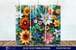 3D Paper Quilling Flower Multi Tumbler wrap Product Image 1