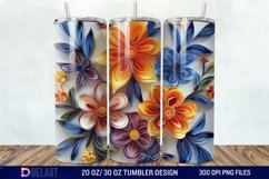 3D Paper Quilling Flower Multi Tumbler wrap Product Image 1