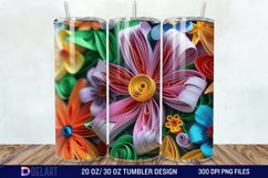 3D Paper Quilling Flower Multi Tumbler wrap Product Image 1