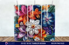 3D Paper Quilling Flower Multi Tumbler wrap Product Image 1