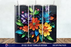 3D Paper Quilling Flower Multi Tumbler wrap Product Image 1