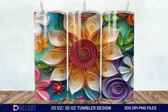 3D Paper Quilling Flower Multi Tumbler wrap Product Image 1