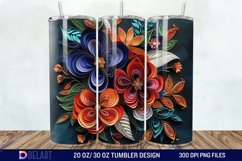 3D Paper Quilling Flower Multi Tumbler wrap Product Image 1