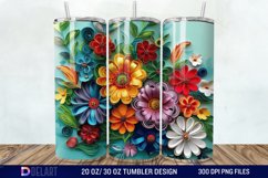 3D Paper Quilling Flower Multi Tumbler wrap Product Image 1