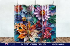 3D Paper Quilling Flower Multi Tumbler wrap Product Image 1