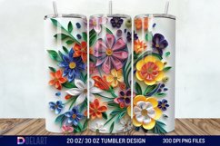 3D Paper Quilling Flower Multi Tumbler wrap Product Image 1