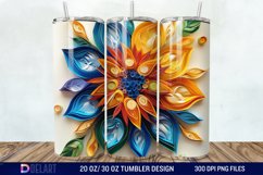 3D Paper Quilling Flower Multi Tumbler wrap Product Image 1