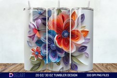 3D Paper Quilling Flower Multi Tumbler wrap Product Image 1