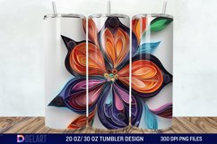 3D Paper Quilling Flower Multi Tumbler wrap Product Image 1