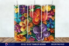 3D Paper Quilling Flower Multi Tumbler wrap Product Image 1