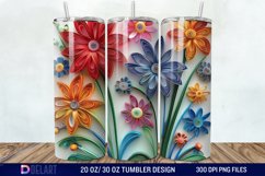 3D Paper Quilling Flower Multi Tumbler wrap Product Image 1