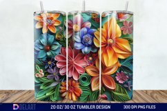 3D Paper Quilling Flower Multi Tumbler wrap Product Image 1