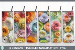 Bundle of six 3D Ranunculuss Tumbler designs.