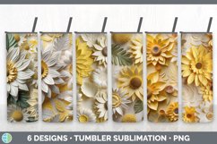 Bundle of six 3D Sunflowers Tumbler designs.