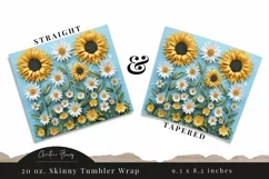 3D Paper Daisy Sunflower Tumbler Wrap PNG Product Image 3