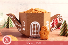 Gingerbread House Teapot Box SVG and PDF Templates Product Image 4