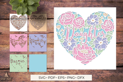 3D Mother's Day Floral card SVG papercut bundle Product Image 4