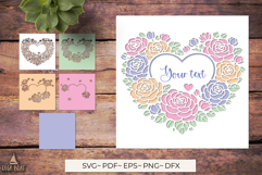 3D Floral Heart Frame SVG | Layered card Product Image 1