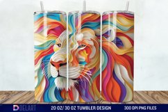3D Papercut Lion Tumbler Wrap Product Image 1