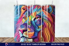 3D Papercut Lion Tumbler Wrap Product Image 1