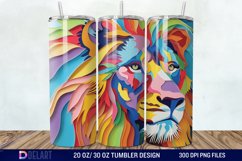 3D Papercut Lion Tumbler Wrap Product Image 1