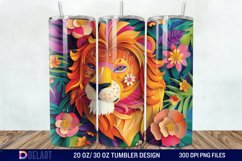 3D Papercut Lion Tumbler Wrap Product Image 1