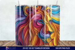 3D Papercut Lion Tumbler Wrap Product Image 1