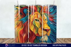 3D Papercut Lion Tumbler Wrap Product Image 1