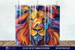 3D Papercut Lion Tumbler Wrap Product Image 1