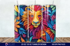 3D Papercut Lion Tumbler Wrap Product Image 1