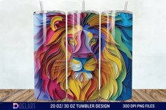 3D Papercut Lion Tumbler Wrap Product Image 1
